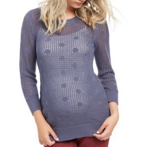 Motherhood Maternity Blue Dotted Pregnancy Sweater Size S